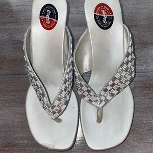 Silver women wedges